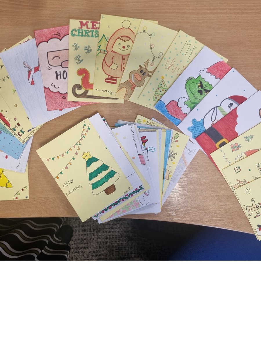 We have just taken delivery of these lovely handmade cards from the students at @colsantpau Over the next few days the cards will be delivered to our patients. A big THANK YOU to all of the students for taking their time to make these cards 😍 @MidYorkshireNHS @gaylelrose