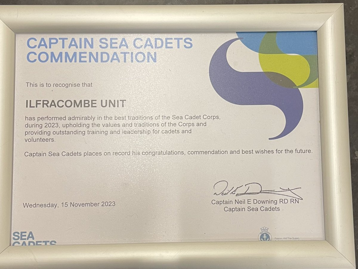 Although our Unit Review was back in October 2023 we are delighted to inform you that Training Ship Capstone (Ilfracombe Sea Cadets) has once again obtained a Burgee Efficiency award for 2023 within the Sea Cadets; as confirmed by the Captain Sea Cadets this morning. PO Mack