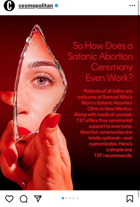 Yo no sé por qué se escandaliza nadie porque Cosmopolitan promueva abortos satánicos. Es su siguiente paso lógico en el empoderamiento femenino.