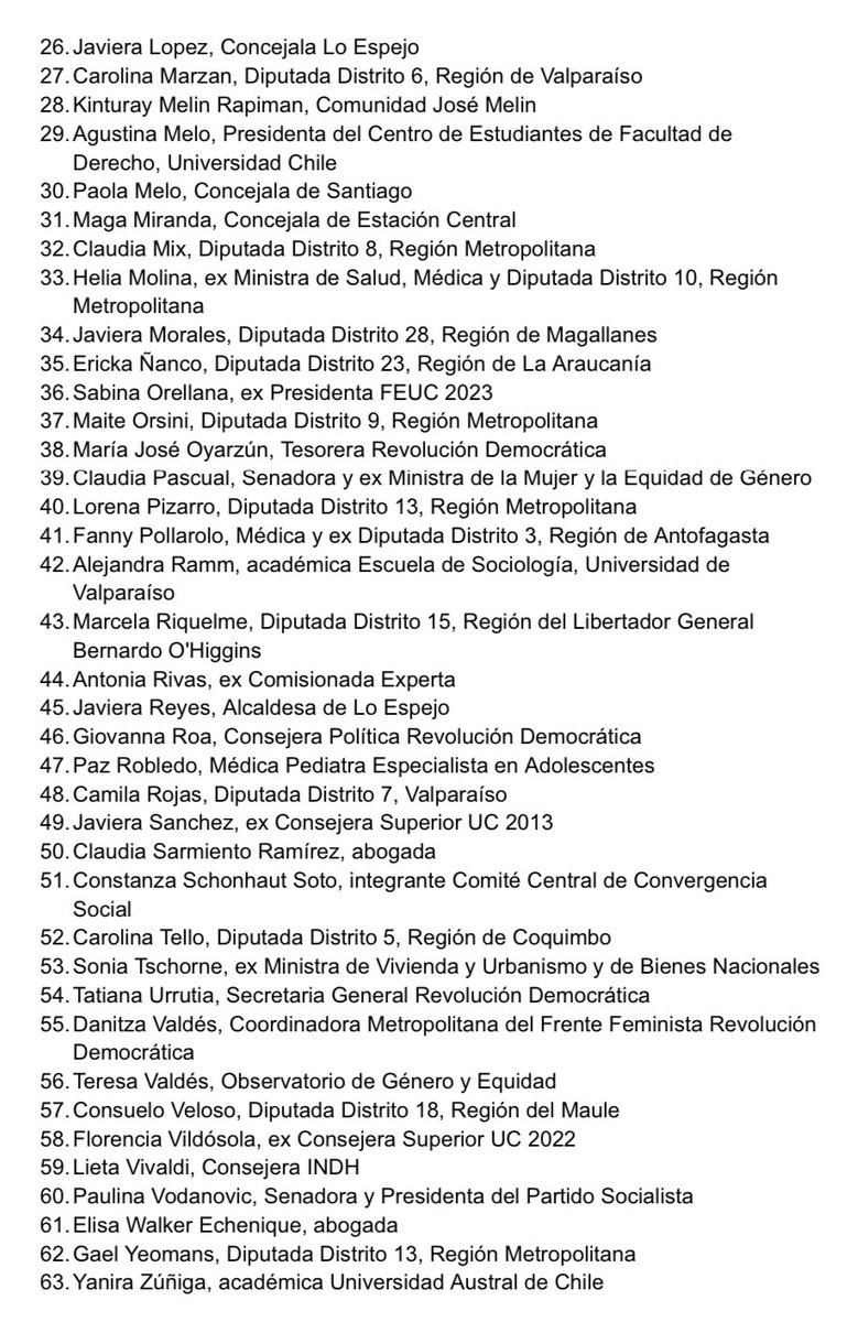 nacha_henriquez's tweet photo. Hoy mujeres de la academia, dirigentas estudiantiles, abogadas, diputadas, ex ministras, profesionales de la salud y la Ex Presidenta Michelle Bachelet decimos juntas que no daremos ni un paso atrás en derechos reproductivos. Por nuestras niñas, jóvenes, abuelas y madres! https://t.co/APBI2DsWlm