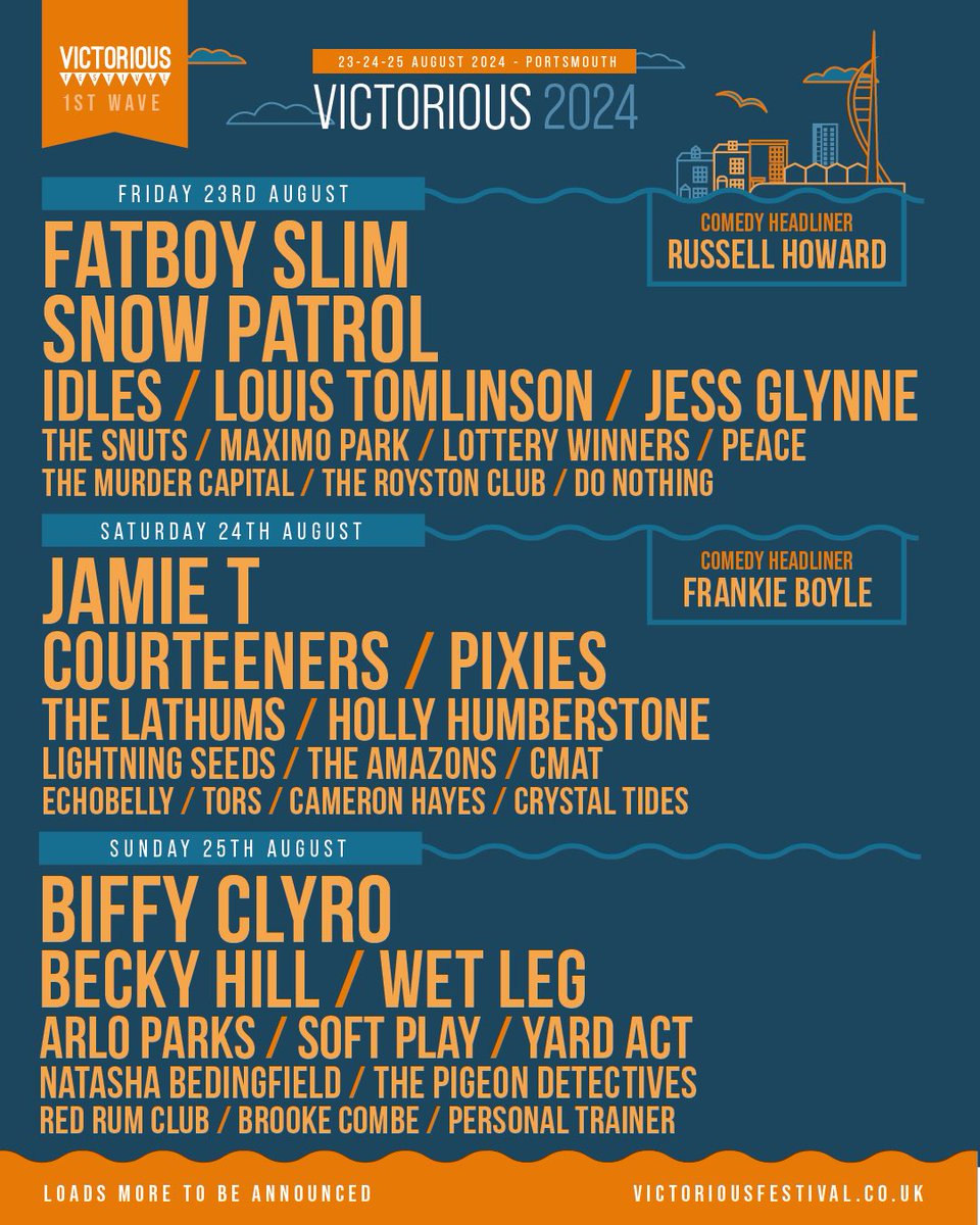 👀| And another one! Louis will be joining the Victorious Festival on Friday August 23rd, along with Fatboy Slim, Snow Patrol and The Snuts! 🤭 Tickets are already on sale: victoriousfestival.co.uk