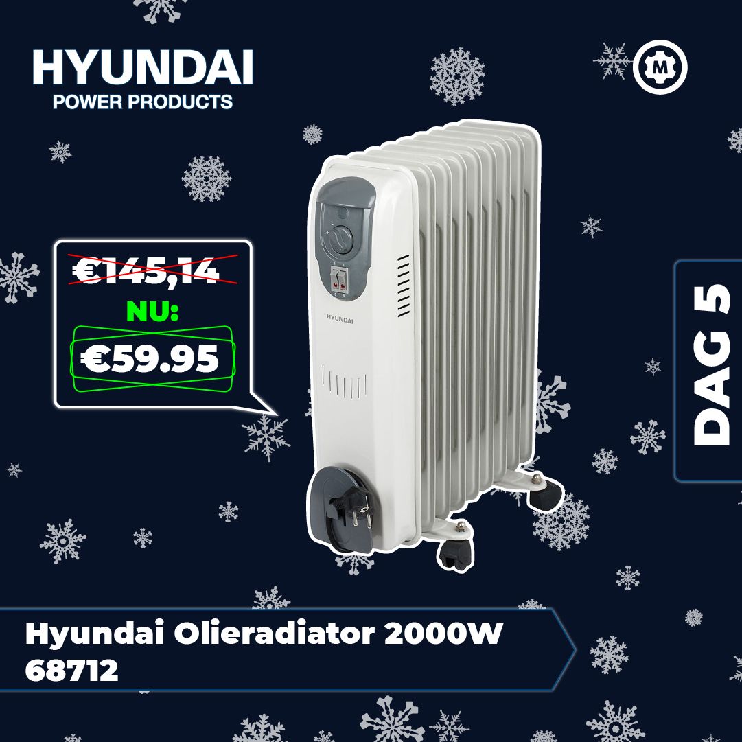 De Mastertools Adventskalender! 🎄🎁⁠
⁠
Iedere dag nieuwe aanbiedingen, de hele maand lang! 📅⁠
⁠
🔹 Hyundai Olieradiator 2000W - 68712 🔹
⁠
Nu van €145,14 voor maar €59,95! Wees er snel bij want OP=OP!⁠

l8r.it/vqpC