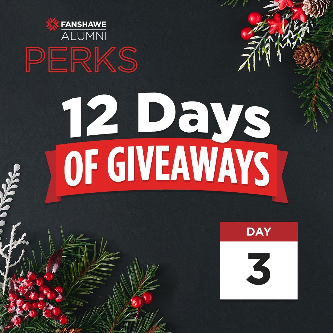 *DAY 3️⃣* (24 HRS ONLY!) Enter for your chance to WIN a pair of Apple AirPods Pro! 🎶 You have 24 hours…ready, set, ENTER! Enter daily giveaways through Dec. 1, Dec. 4-8, Dec. 11-15 & Dec. 18, on the Fanshawe Alumni PERKS app or @ the link in bio. Good luck!