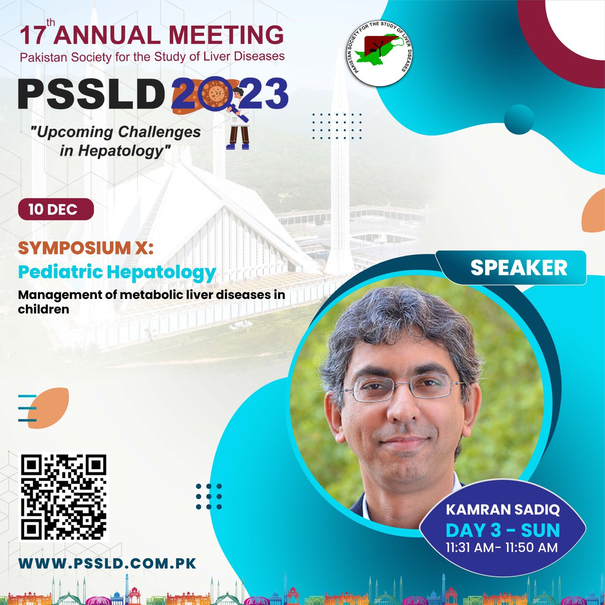 Day 3
SYMPOSIUM-X: Pediatric Hepatology
Moderator: Nadia Waheed 
Chairs: Munir I. Malik, Faial Saud Dar, Col Shamama. Col. Farooq Ikram 
Speaker: Kamran Sadiq
Contact us at:
Phone #: +92 333 215 0948
#pssld #annualmeeting #annualmeeting2023 #hepatology #gastroenterology