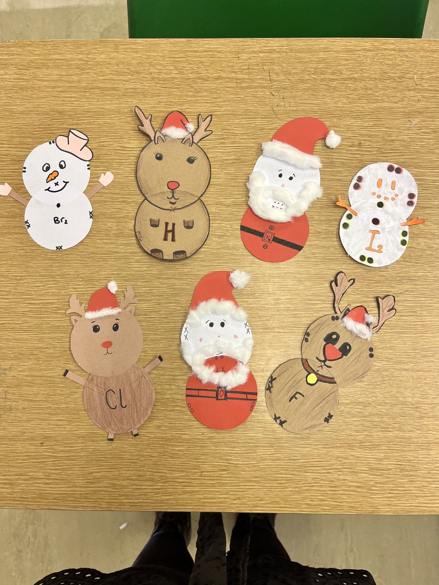 MissRyanBio's tweet photo. Diatomic Snowmen, Santas and Reindeer 🎄⁦@ScienceFernhill⁩ https://t.co/AgRKGHm6m3