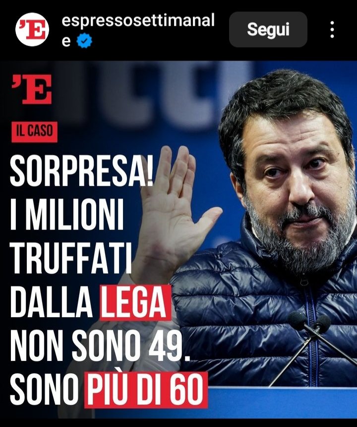 NapolitanoIda's tweet photo. I Milioni sottratti dalla #legaladrona non sono #49ml  ma bensì #60ml 
#salvinipagliaccio https://t.co/sqiBIrAt8e