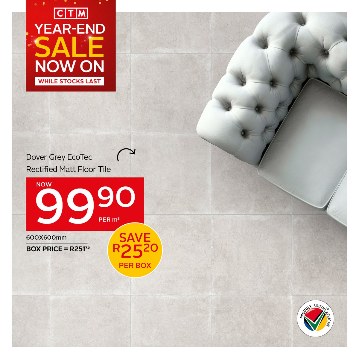 ctmafrica's tweet photo. Revamp your space with our high quality 600x600mm tiles, now on sale at CTM! Visit us in-store and online at https://t.co/8Gm7UTFLBj to shop!
#CTM #40YearsOfCTM #YearEndSale https://t.co/dMP8wSrApi