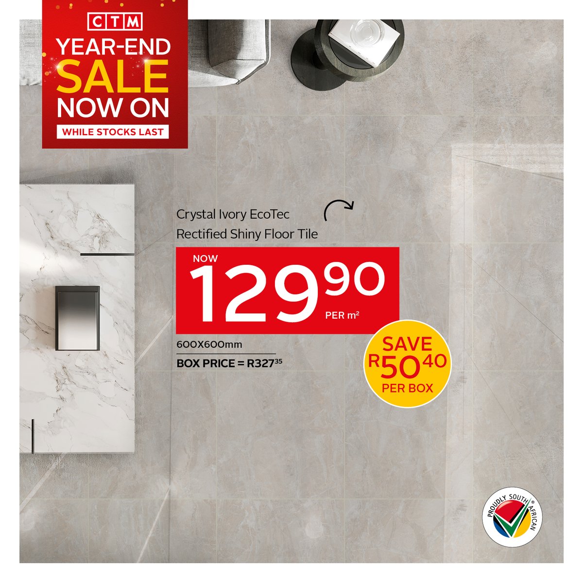 ctmafrica's tweet photo. Revamp your space with our high quality 600x600mm tiles, now on sale at CTM! Visit us in-store and online at https://t.co/8Gm7UTFLBj to shop!
#CTM #40YearsOfCTM #YearEndSale https://t.co/dMP8wSrApi