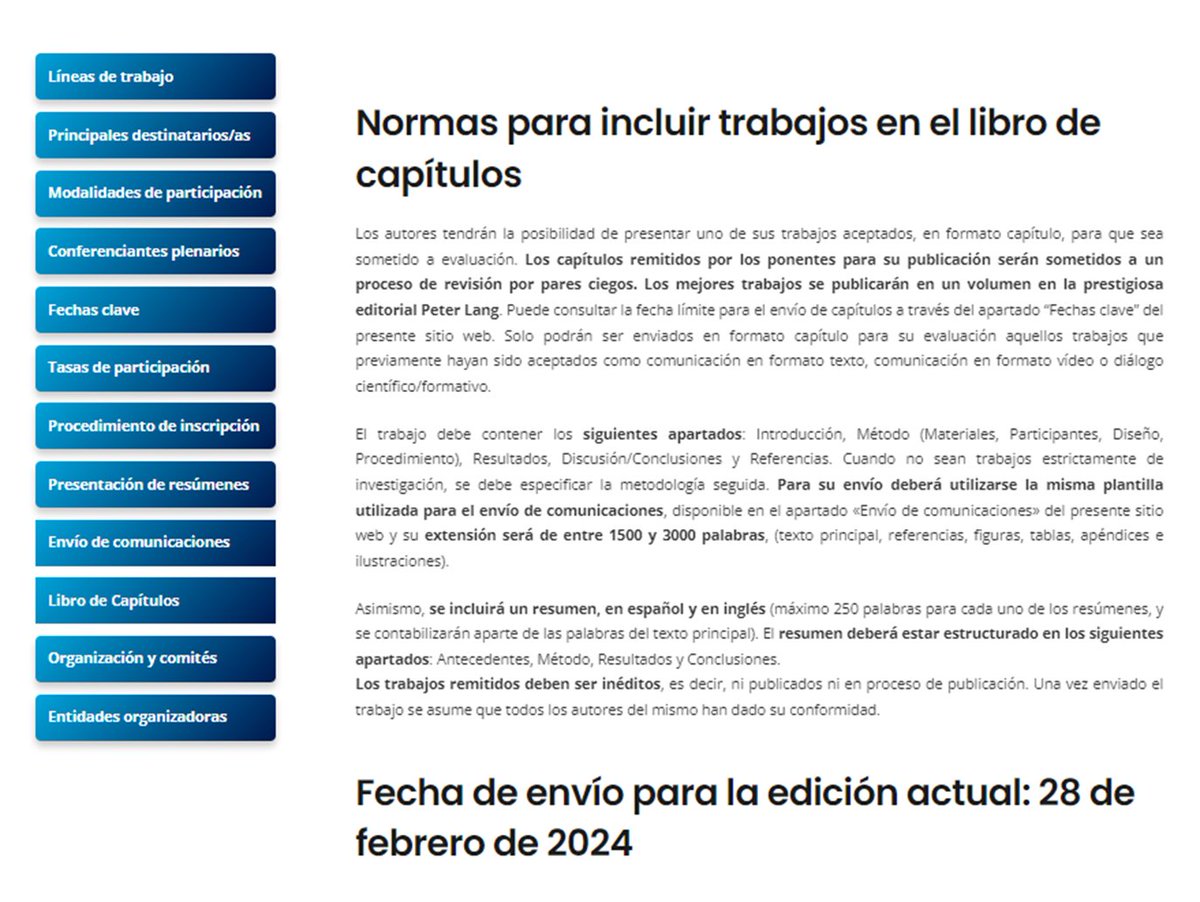 Si has participado en el #CONFBE2023 como ponente, recuerda que puedes enviar tu contribución para su posible inclusión en un volumen de Peter Lang. Pasará por un riguroso proceso de revisión por pares ciegos. El objetivo es aportar un volumen de rigor y calidad sobre la #EBeI.