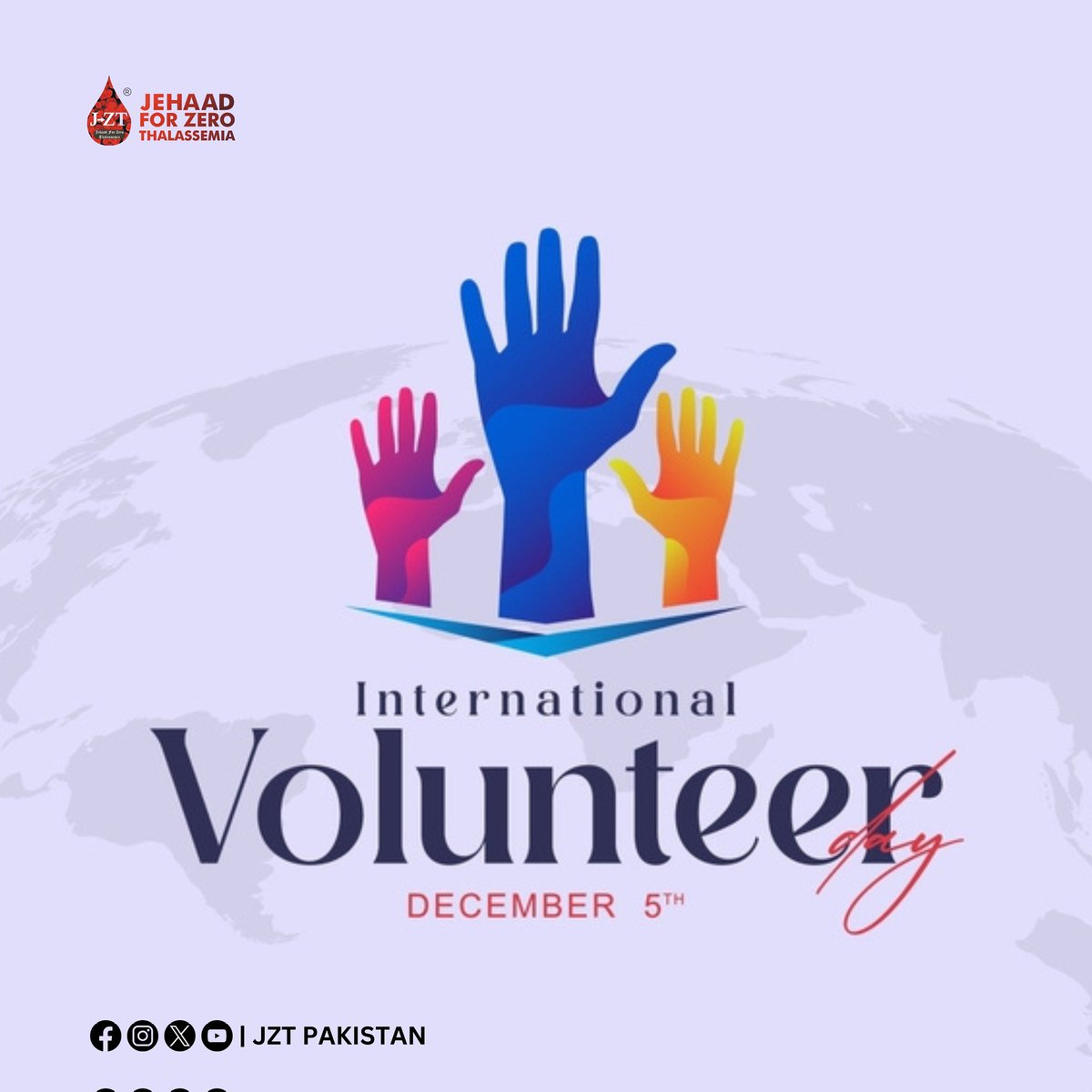 JztPakistan's tweet photo. On December 5th, we celebrate International Volunteers Day, a day dedicated to honoring the selfless contributions of individuals who devote their time and energy to making a positive impact in their communities and beyond.
#OneNationOneCause
#Volunteers
#volunteering https://t.co/tZlWpNmLef