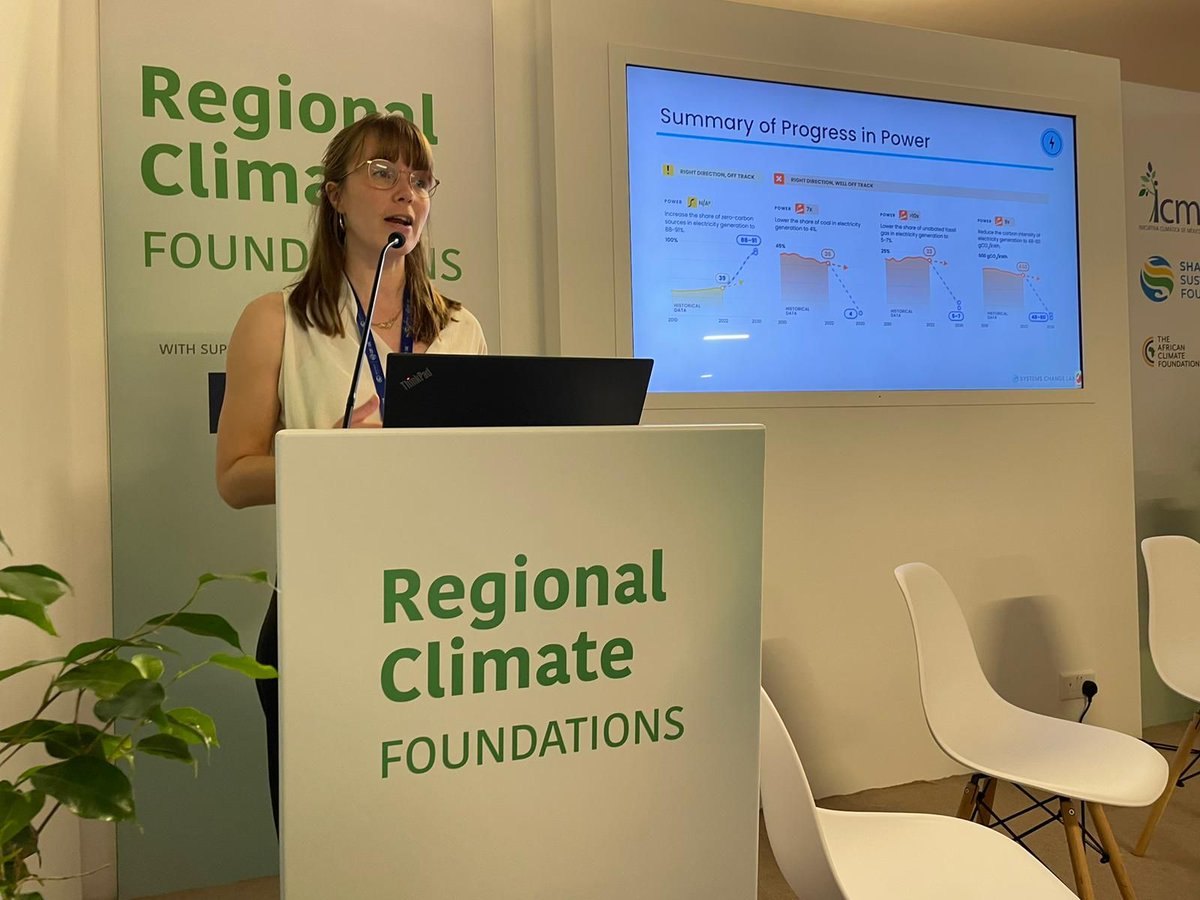 'Renewables are doing well, but will only bring emissions down if they replace fossil fuel use. Coal and gas need to phase out seven and ten times faster,' says our co-head of policy @CFyson at a #SystemsChangeLab at COP28 on the State of Climate Action 2023.