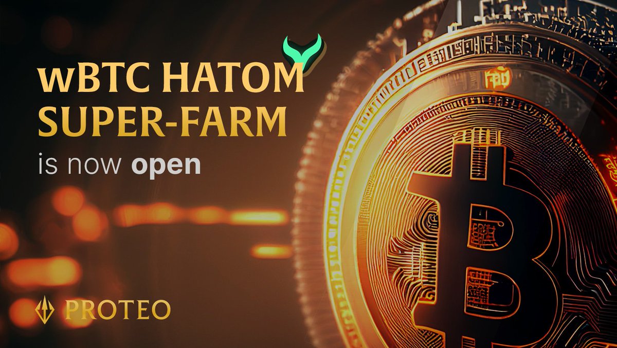 ProteoDefi's tweet photo. 1/2 📢Exciting news for all crypto enthusiasts!  

🪙 The new Super-Farm for your $wBTC is now live on #ProteoDefi, boasting a dazzling 1% of the Daily Issuance allocation. 

This is a milestone not even #Satoshi would want to miss! 😜

But wait, there's more! 👇 https://t.co/mpmPyONQxU