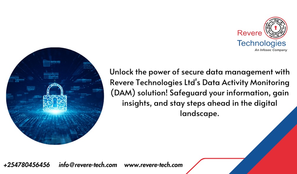 RevereTechLtd's tweet image. Empower your data fortress with Revere Technologies Ltd's Data Activity Monitoring (DAM) solution! Gain unparalleled insights, fortify your defenses, and lead the charge in the digital era. Elevate your security game today!

 #RevereTechnologiesltd #DataSecurity
 #DAMSolution
