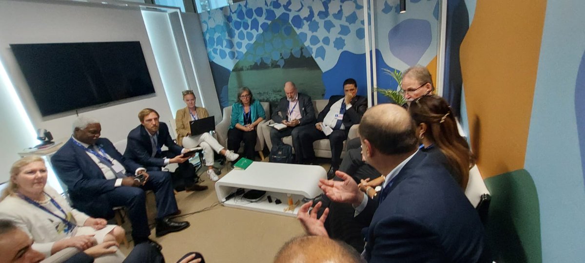 UCLGAfrica's tweet photo. #COP28
Roundtable on the operationalization of the MEDCOP Declaration process.The main objectifs of this roundtable was to collectively agree on a framework to promote the operationalization of the declaration & define the various milestones that will structure the next #MEDCOP https://t.co/43FIjZusDU