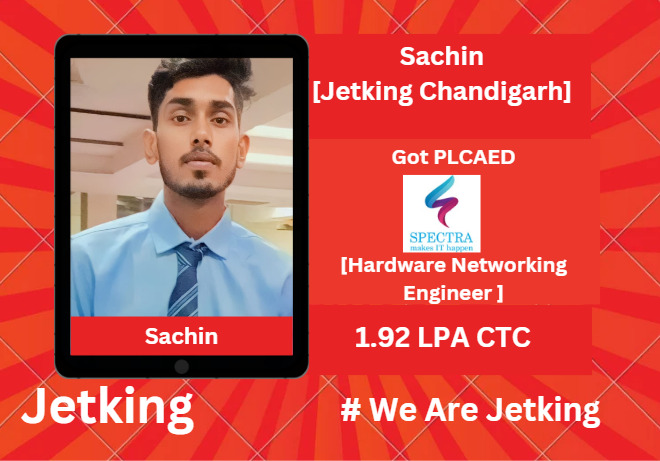 Jetking_Ch's tweet image. Best wishes for your placement as an Hardware & Networking engineer in Spectra Computech, Sachin
Dream Big and Make Your Career A Reason To Be Proud With
#jetkingchandigarh #Congratulation #cloudcomputingjobs #cloudcomputingcourse #cloudcomputingcourses #cloudcomputingtraining