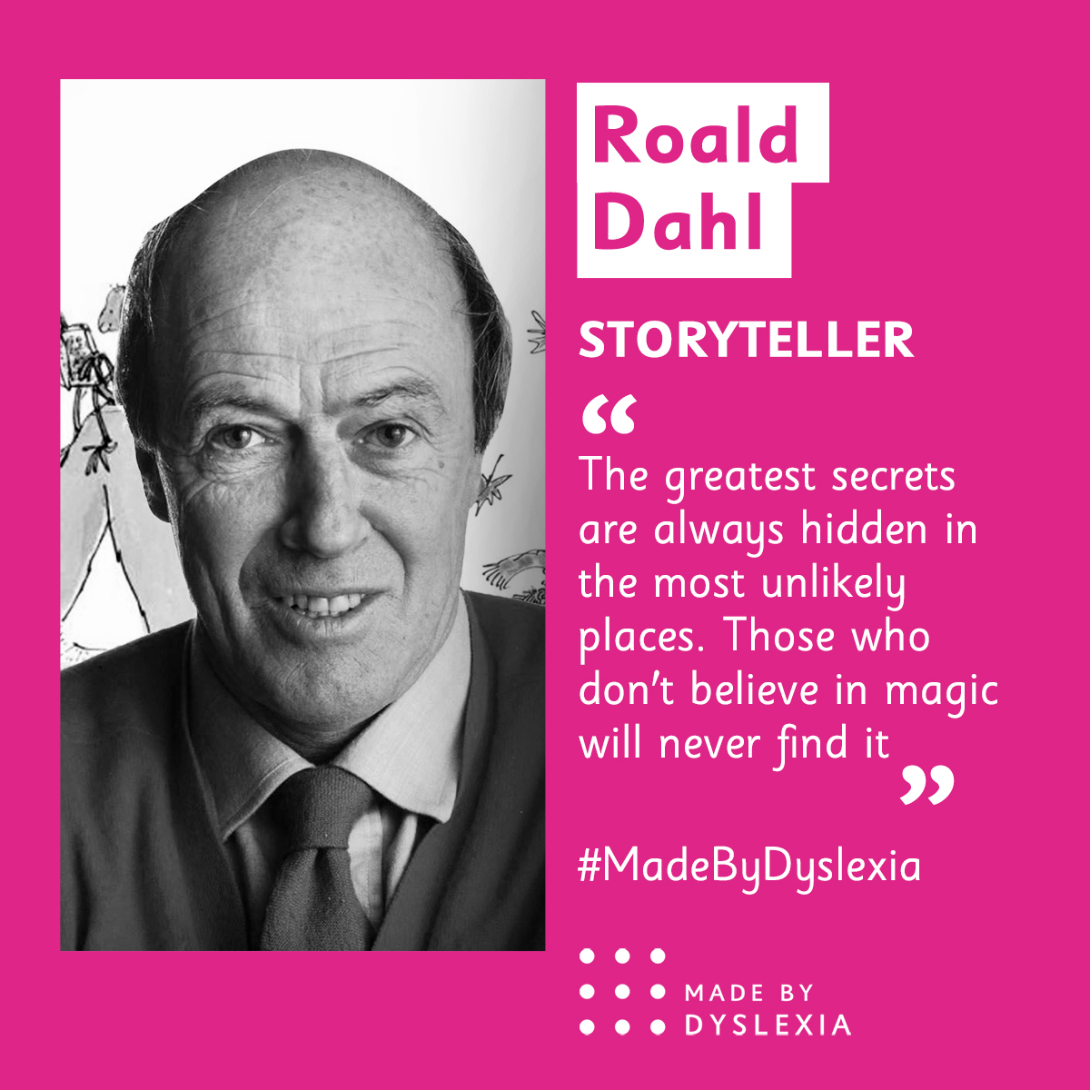 As Wonka, a brand new film about Willy Wonka, opens in the UK on Friday and in the US next week, our #WednesdayWisdom comes from one of the world's greatest dyslexic storytellers - Roald Dahl - and inspires us all to find the gifts that are hidden inside us!   

#WonkaMovie