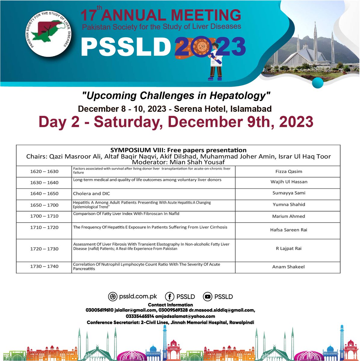 Congratulations to all the nominees who have been selected for presenting their research paper at the 17th Annual Meeting  of PPSLD 2023.
For further details, Visit NOW:
pssld.com.pk/annual-confere…
Contact us at:
Phone #: +92 333 215 0948
#pssld #annualmeeting #annualmeeting2023