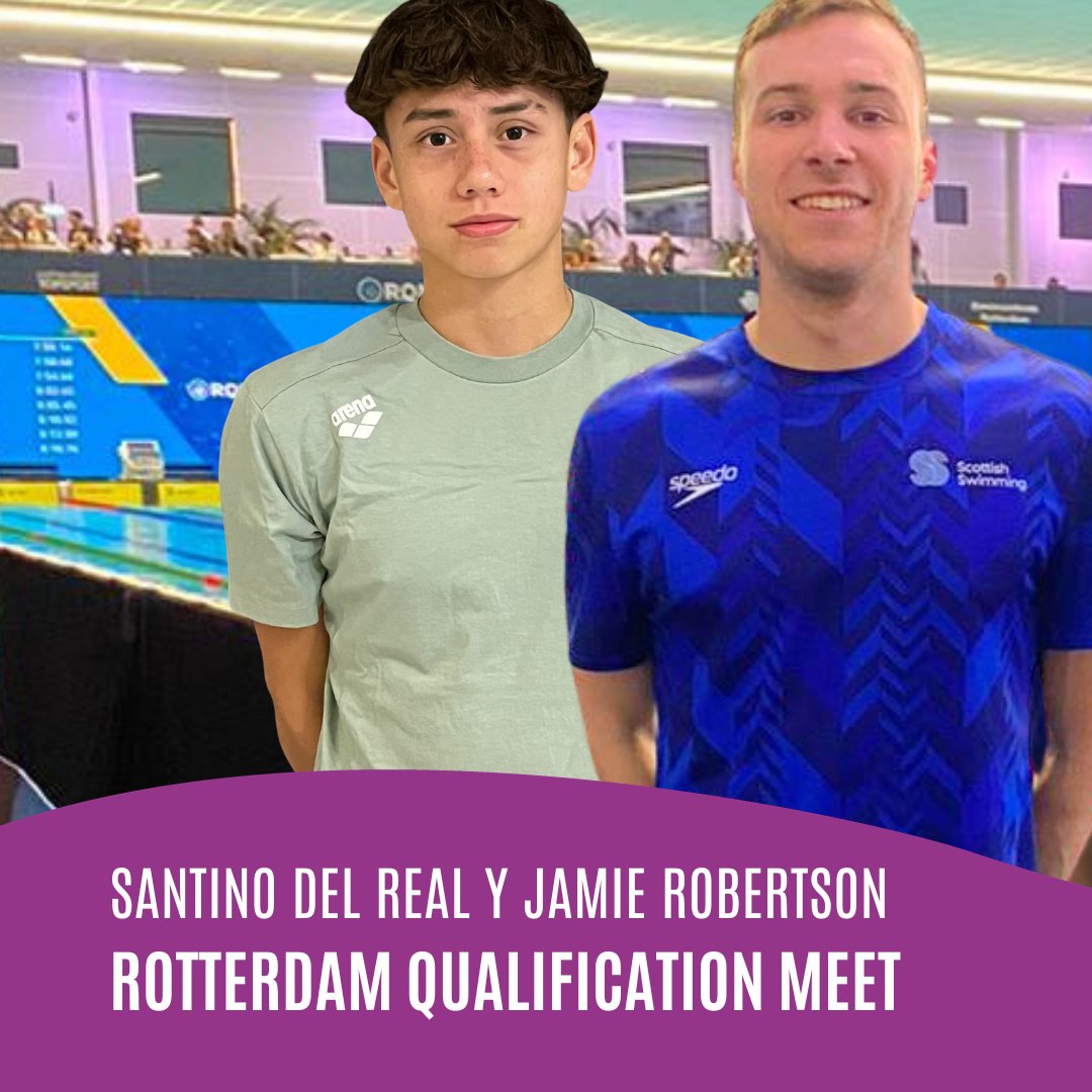 ¡Resultados del Encuentro de Clasificación en Rotterdam! Santino del Real 8º puesto en la final junior de 100m espalda, marcando un tiempo de 1.00.04, Jamie Robertson logra un 4º puesto la final absoluta de 50m mariposa, con un tiempo impresionante de 24.23 👏👏👏  #RMQ2023