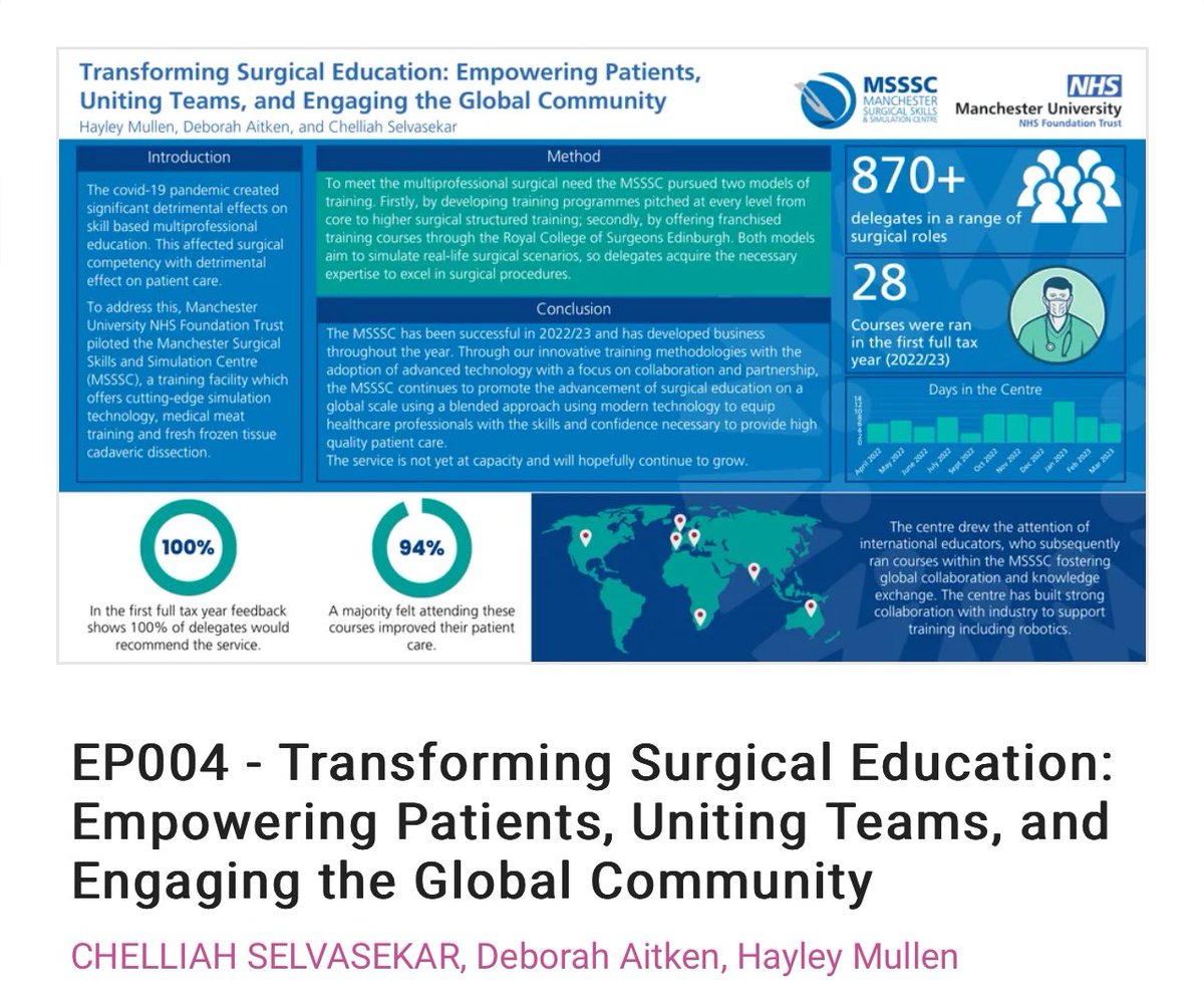 This week we are at @DEMEC23. The conference brings together leading organisations in medical education and training across the UK in the hope inspire and collaborate. We also have an e-poster on display so make sure you check it out. 😀 #Demec23