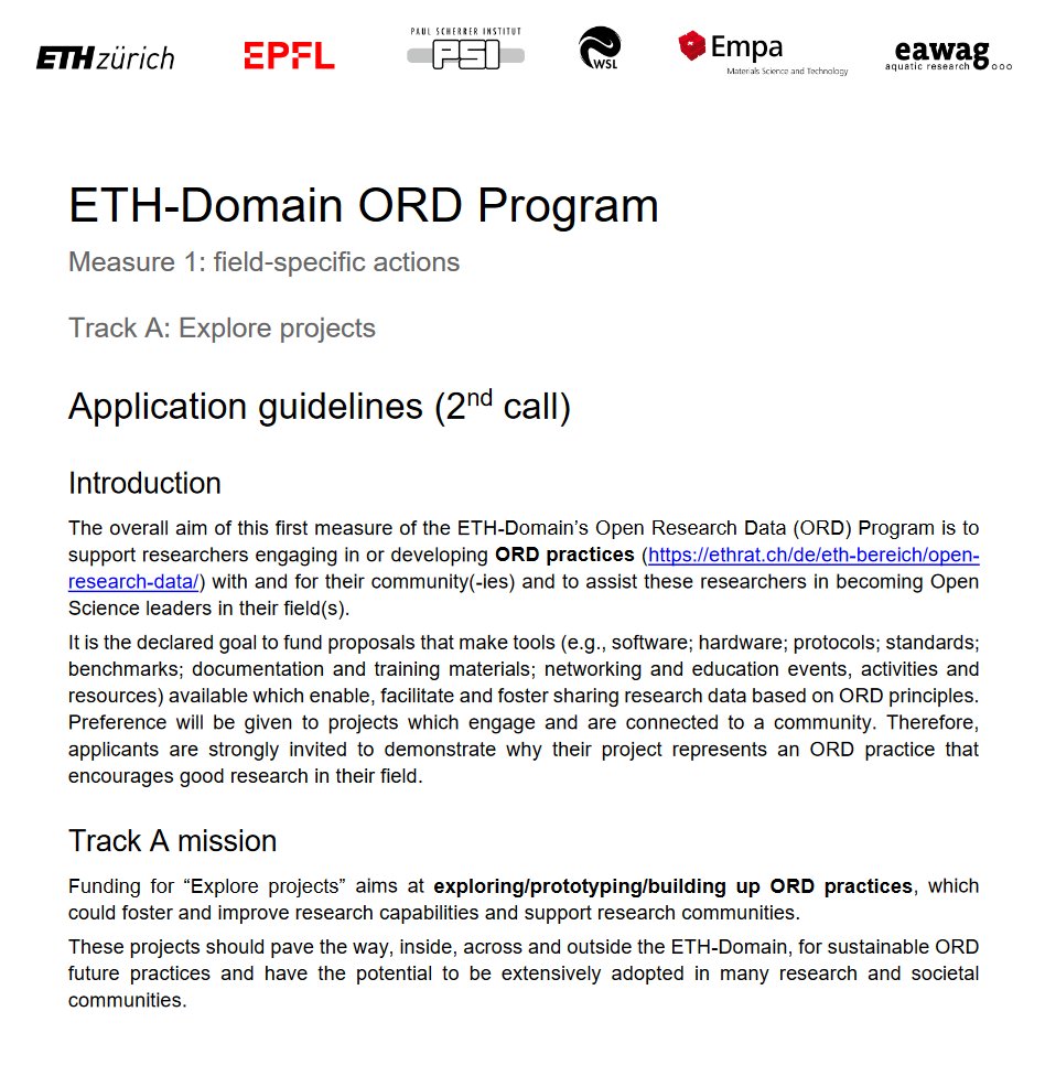 Are you working in the ETH Domain and interested in strengthening open research data practices? Get support via Explore projects in our ETH Domain Open Research Data Initiative: ethrat.ch/en/measure-1-c…  Information event: Jan 11. Registration: forms.gle/vTrEFsD9F66hBC…