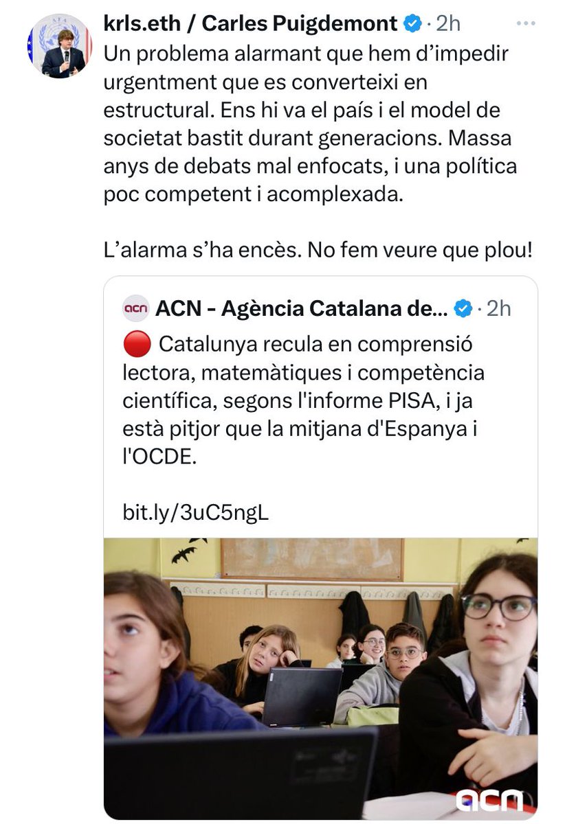 aliciarll's tweet image. .@KRLS, això dels &quot;debats mal enfocats&quot; i de la &quot;política poc competent i acomplexada&quot; ho deus dir pels governs independentises que heu governat Catalunya els últims deu anys oi? Si haguéssim estat per allò que havíem d&apos;estar...