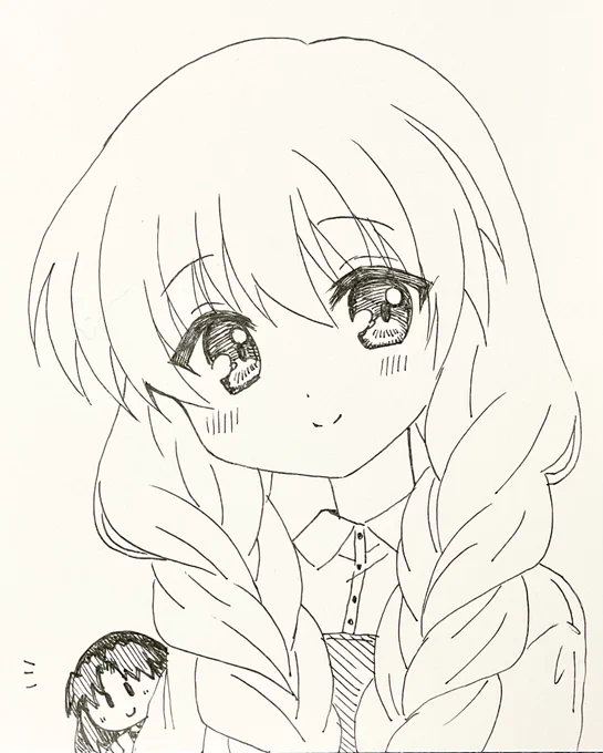 アナログイラスト384日目はONE.の里村茜ちん!マスターアップのイラストのお洋服大好きです……!