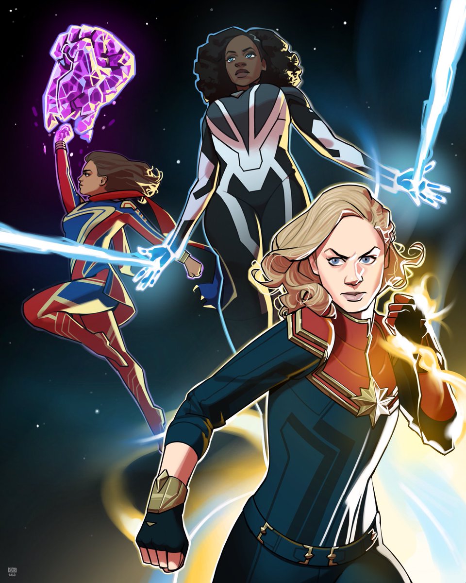 daxramires's tweet photo. Drew this fanart poster for my favorite trio! #themarvels 💫🌟⭐️✨🌌 #artph https://t.co/9FXPeiesMp