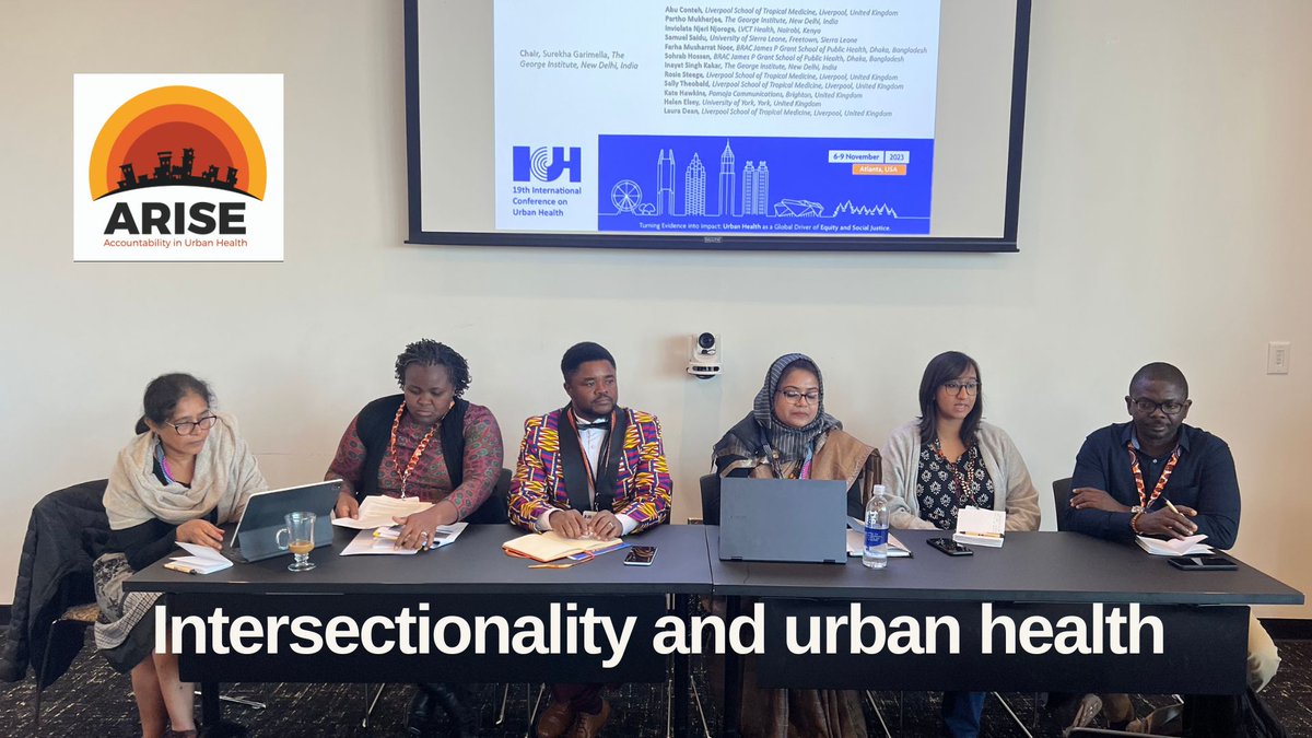 Recap from the International Conference on Urban Health in Atlanta! 🏙️ We showcased a dynamic panel presentation, delving into intersectional analyses across our focus countries, the global urban shift and the challenges faced by marginalized communities ariseconsortium.org/intersectional…