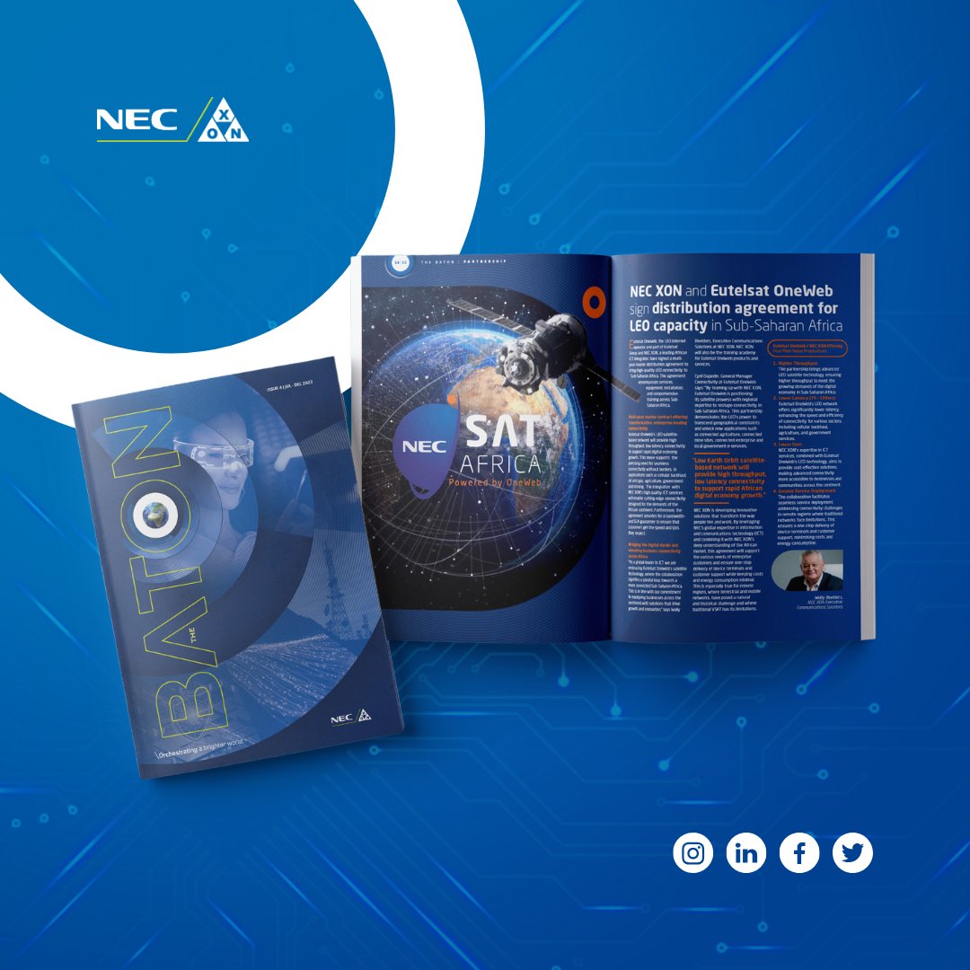 NEC_XON's tweet photo. Our new corporate magazine, The Baton, is out now! Discover our recent projects, team, and partnership with the Lebalelo Water User Association.
Read The Baton here:
https://t.co/SVvxUOh5vW
#NECXON #TheBaton https://t.co/XAUFuR0IQ2