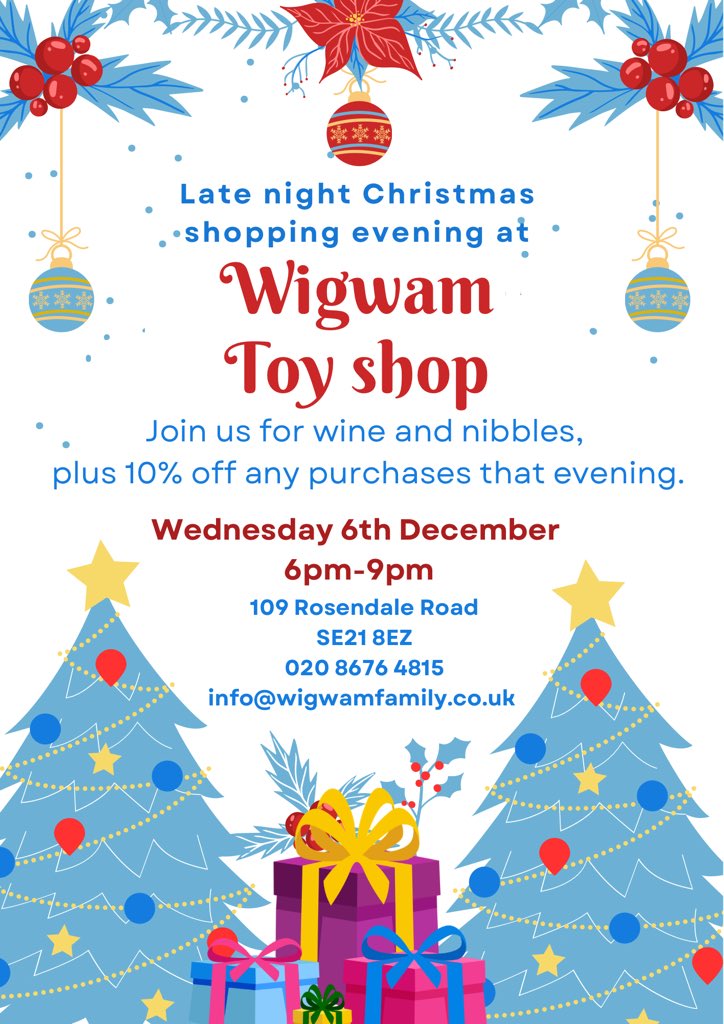 Tomorrow is our late night shopping evening, come and enjoy some festive shopping with 10% off any purchases that evening. #shoplocal #shopsmall #toyshop #christmas