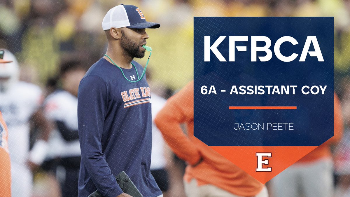 OEHawksFootball's tweet photo. Congratulations, Coach Jason Peete on being selected as All-State 6A Assistant Coach of the Year by the Kansas Football Coaches Association.
@KSHSFOOTBALL https://t.co/ta3injZNgr