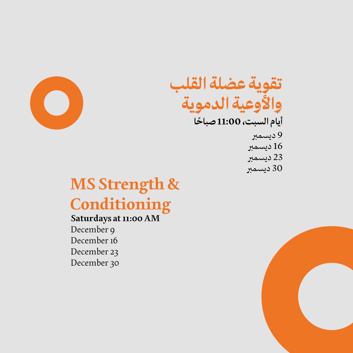 Get ready to feel #MSStrong in Dubai!

Join us this December for an invigorating workout experience with Crossfit Circle, Dubai. These complimentary classes cater to all fitness levels, welcoming individuals with MS, along with friends and family.