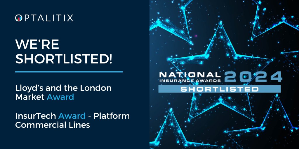 🏆 We've been shortlisted for two awards in different categories for the #NationalInsuranceAwards

1st: Lloyd’s and the London Market Award, where we collaborated with LLoyd's

2nd: InsurTech Award – Platform Commercial Line, entered in partnership with Dale Underwriting Partners