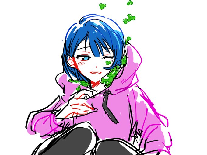 「blue hair clover」 illustration images(Latest)