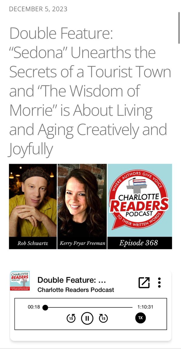 Excited to share the mic with Rob Schwartz on today’s @charlottereader 🥂✨ charlottereaderspodcast.com/double-feature… Special thanks to the fabulous @SarahArcherM for having me on the show! #podcast #bookpodcasts #charlottenc @WritingestState #ncwriters