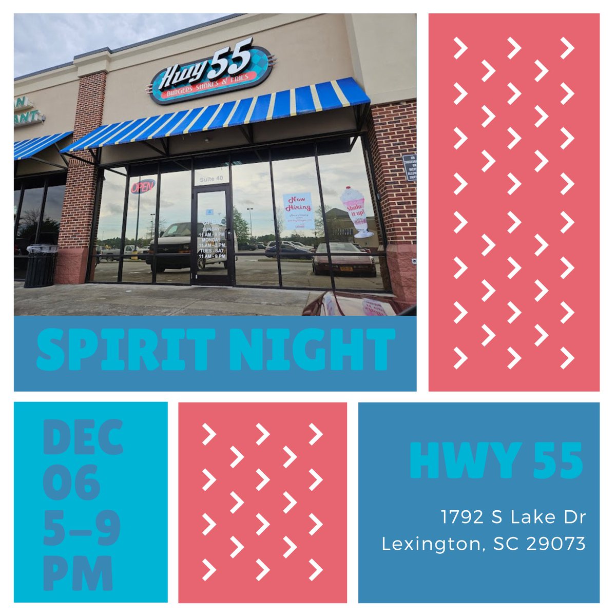 Join us tomorrow night for our last SGES ✨ Spirit Night of 2023 at @Hwy55Burgerso in Red Bank! 🍔🥤Let them know you are there with Saxe Gotha, 🤩 and 10% of your bill 💵 will be donated back to the school! 🏫 We can't wait to see you there! 🤗

#StayShining #OneTeamOneDream