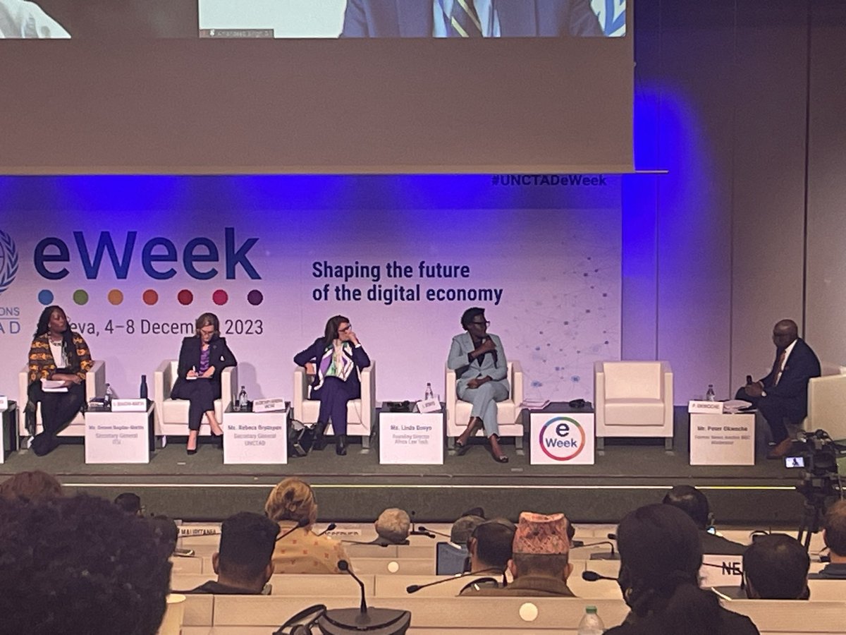 We need “inspiring, local tech ecosystem for #startups and these startups need access to data” @BonyoLinda at #unctadeweek on shaping the future of the #digitaleconomy