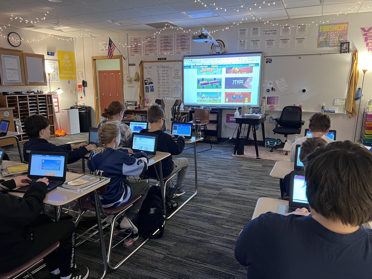 fergusonsixth's tweet photo. Ravens ELA is spending our morning work time this week doing some serious typing practice!!! Typing all these papers requires home row precision :-) @GFSchools @schroederms_gf #Every1Matters #Every1Types https://t.co/xT8IeSNgVN