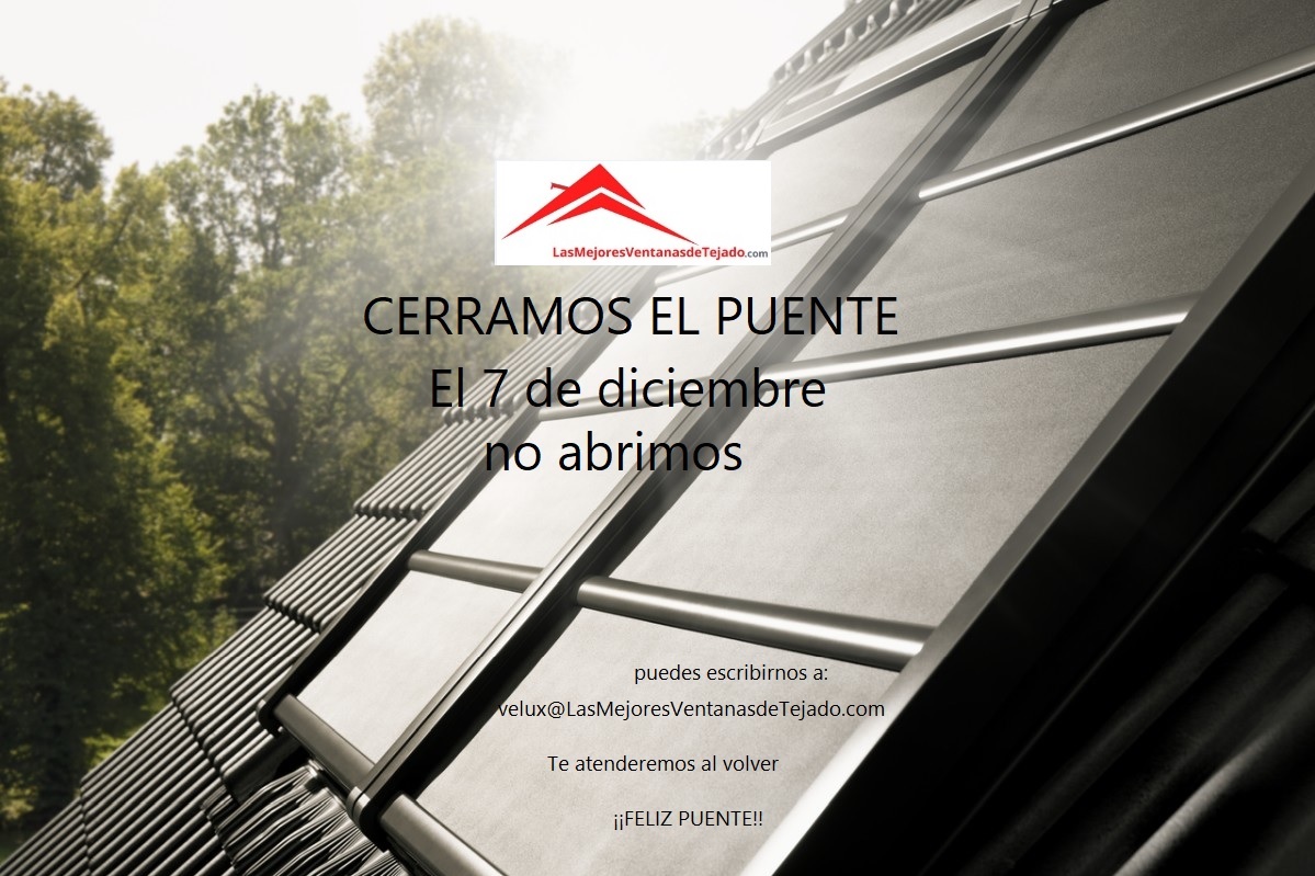 VELUXMadrid's tweet photo. 🚘✈️🪂 ¡¡Nos vamos de Puente!!
 El  día 7 de diciembre ▶️NO ABRIMOS
Puedes contactar 📩 por email:
👉velux@LasMejoresVentanasdeTejado.com
Descansar y pasarlo bien 🫶🤩
#VELUX #VELUXMADRID #PuenteDiciembre https://t.co/gAOg6azqtD