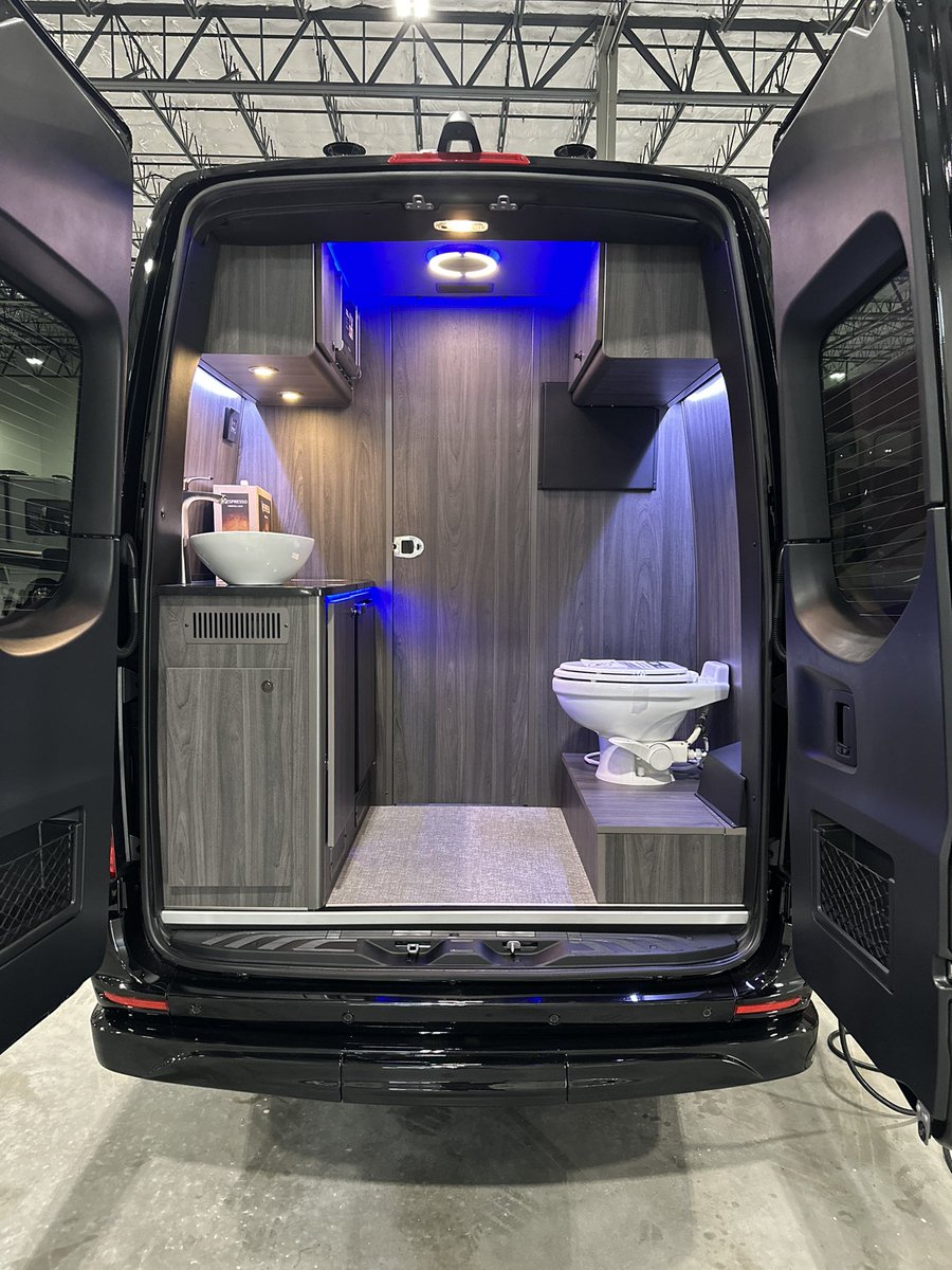 griswold71's tweet photo. The #Grech Lusso is here! A ten passenger jet van with airline tray tables, massaging/cooling/heated seats, two AC systems, Timberline heating, TV’s, bathroom, fridge, & more! Contact me to get one! https://t.co/T5hjfBbKaB