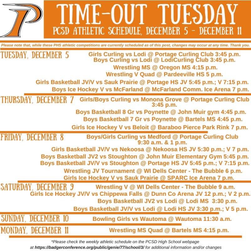 PortageCSD's tweet image. #TimeoutTuesday for the week of December 5 - December 11, 2023

Go Warriors!

🧡 #PortageWarriorWay