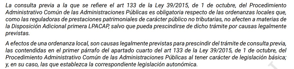 beatrizmorenose's tweet photo. STS 1453/2023, sobre la obligatoriedad del trámite de consulta previa del art. 133 de la LPAC a las #ordenanzas locales (no fiscales).
#EELL #FHCN https://t.co/KDnouli1Yl