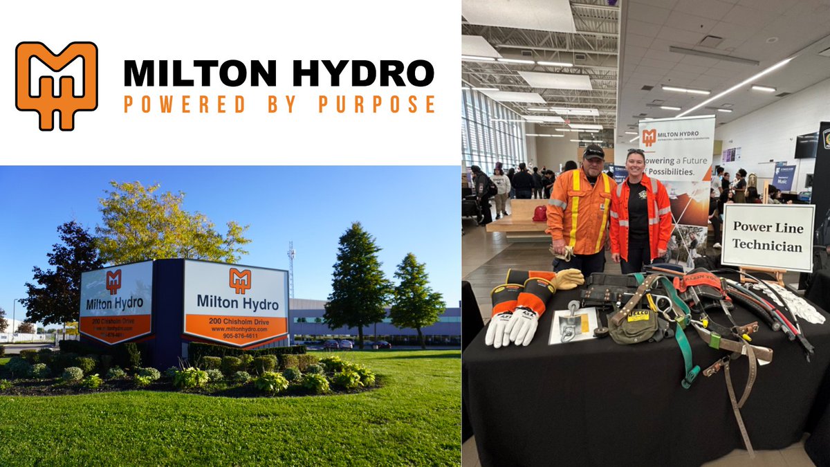 MiltonHydro's tweet photo. You never know where you'll see #MiltonHydro next!
Our #PowerlineTechnicians career ambassadors were at the recent Career Fair at St. Francis Xavier Catholic Secondary School. They connected with the students and discussed the opportunities a skilled trades career can provide! https://t.co/4Q0qRpuhRJ