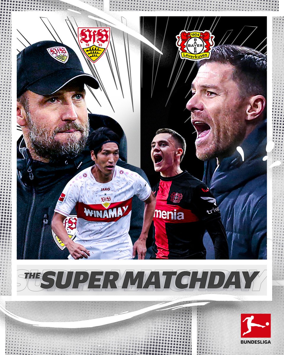 Bundesliga_JP's tweet photo. 3位 @VfB_JP と首位レバークーゼンが激突 ⚔️

#ス���パーマッチデー https://t.co/wFlL2N1xBf