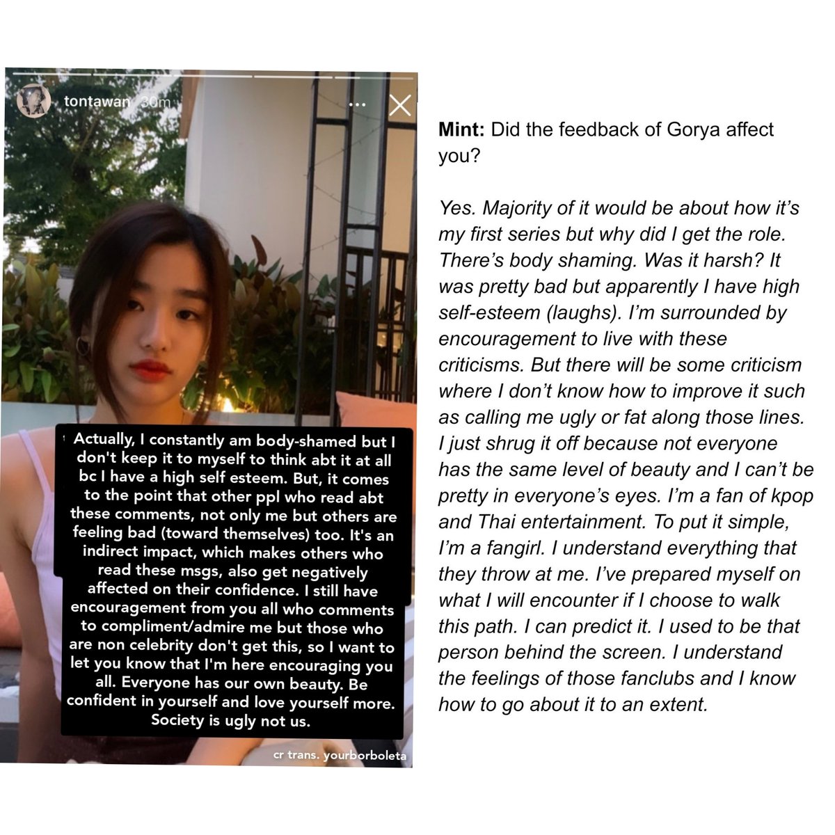 kuetubi's tweet photo. she's really has a strong personality. she's brave, smart, beautiful, kindhearted. she talks a lot about women empowerment, lgbtq+ and she's always going to stand up for herself. my tontawan is just amazing!🌻💖 #tontawan_t https://t.co/qOMqre6L6i