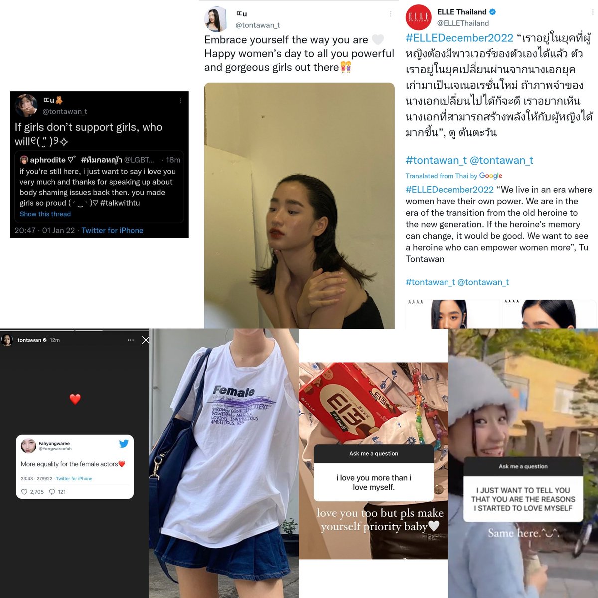 kuetubi's tweet photo. she's really has a strong personality. she's brave, smart, beautiful, kindhearted. she talks a lot about women empowerment, lgbtq+ and she's always going to stand up for herself. my tontawan is just amazing!🌻💖 #tontawan_t https://t.co/qOMqre6L6i