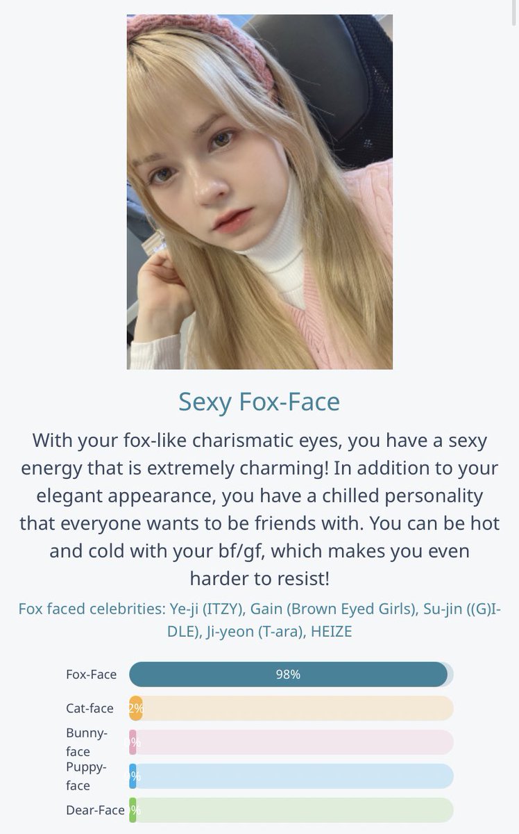 something is weird with this test cause I’m definitely not a cat and not a fox type🥹