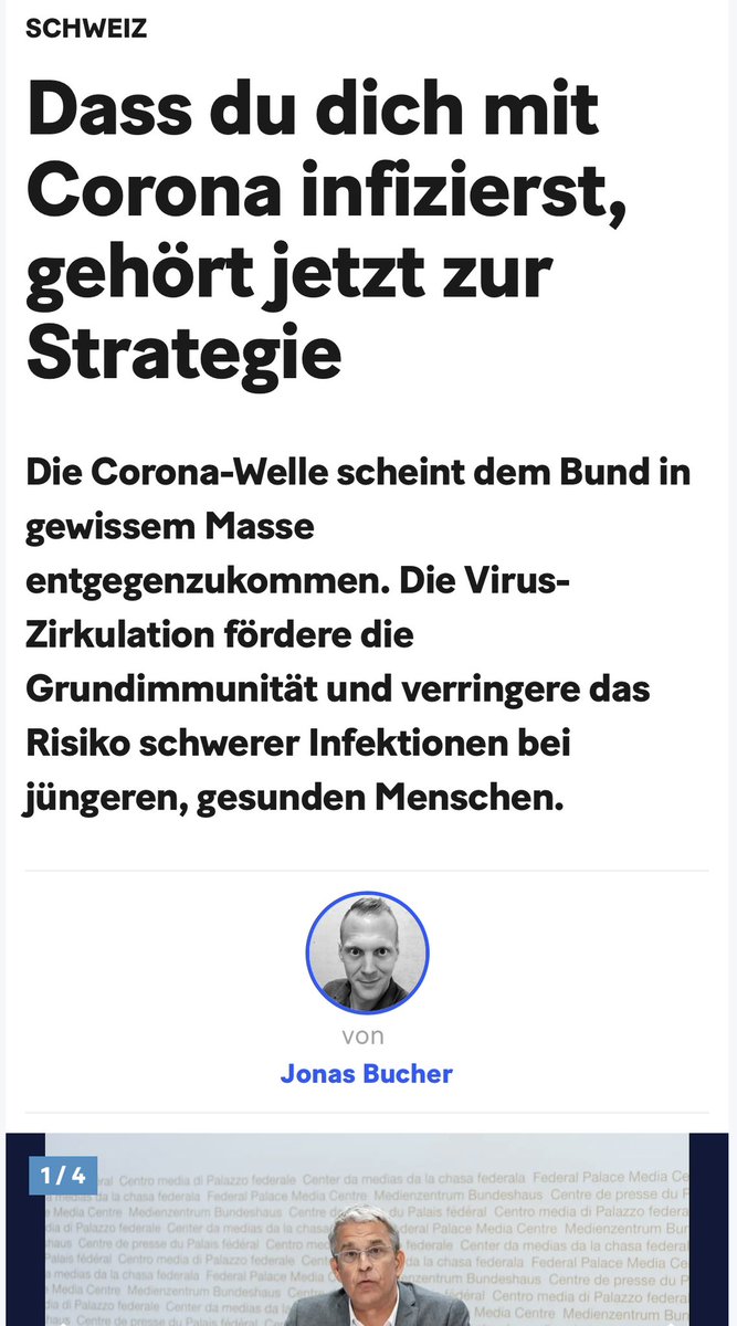 Die derzeitige #Corona-Welle übertrifft alle vorherigen bei weitem.
Die Spitäler geraten zusehends unter Druck.
Und die #Schweiz?
Der Chef der Impfkommision sieht es positiv:
#SARSCoV2 „fördere die Grundimmunität und verringere Risiko schwerer Infektionen bei Jungen.“
Unfassbar.