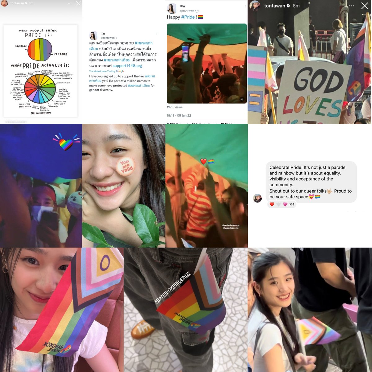 kuetubi's tweet photo. she's really has a strong personality. she's brave, smart, beautiful, kindhearted. she talks a lot about women empowerment, lgbtq+ and she's always going to stand up for herself. my tontawan is just amazing!🌻💖 #tontawan_t https://t.co/qOMqre6L6i