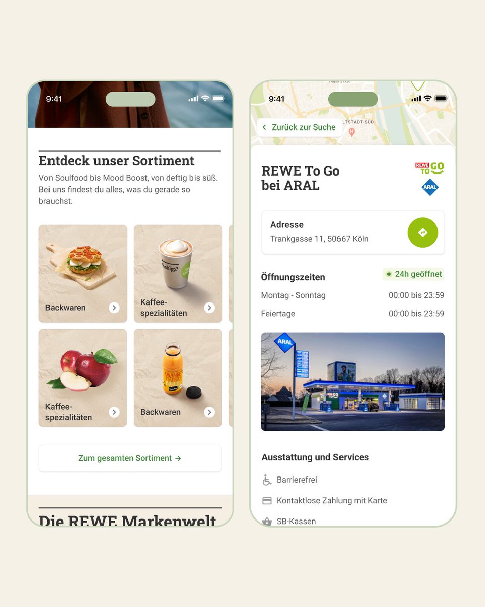 Fresh. Fast. Food.
We are excited to announce the all new website for @rewe_togo - Easily find a store near you or swiftly scan through the product range. Grabbing a quick snack around the corner just got simpler!

Experience on togo.rewe.de